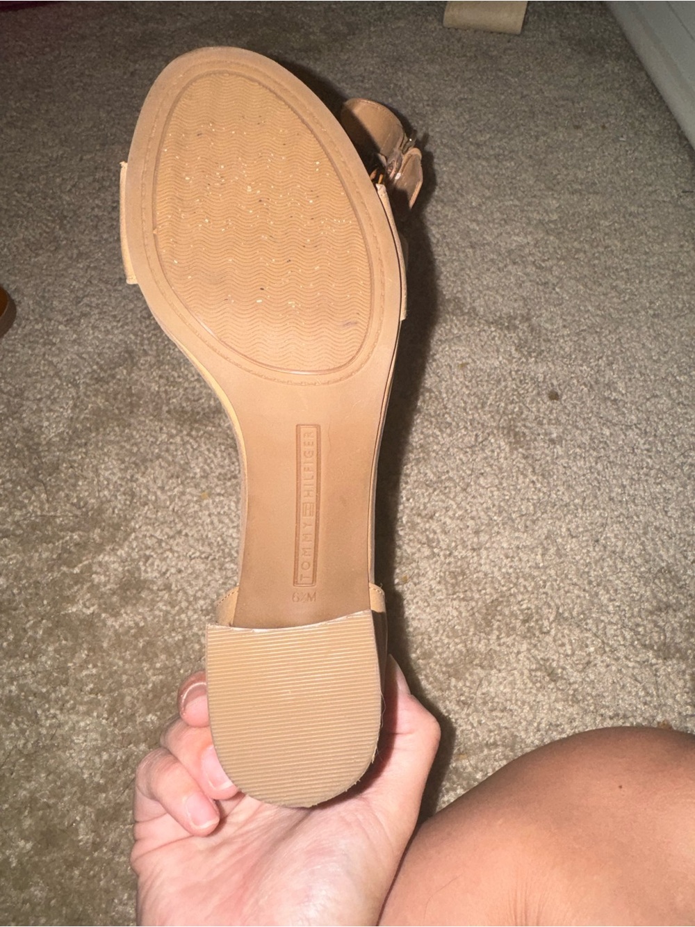 Tommy Hilfiger Nude Tan Block Heel Sandal - Picture 4 of 5